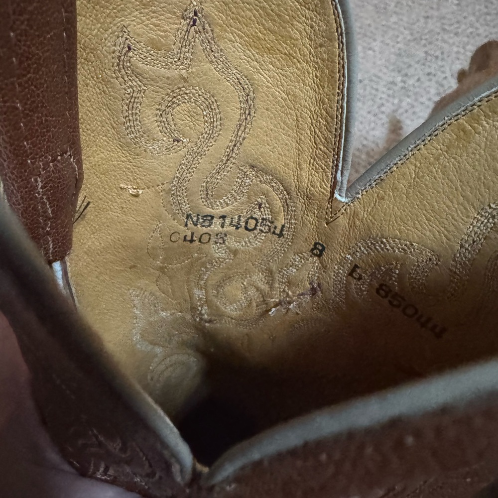 Lucchese ostrich Brown Leather Cowboy Boots - Picture 12 of 16